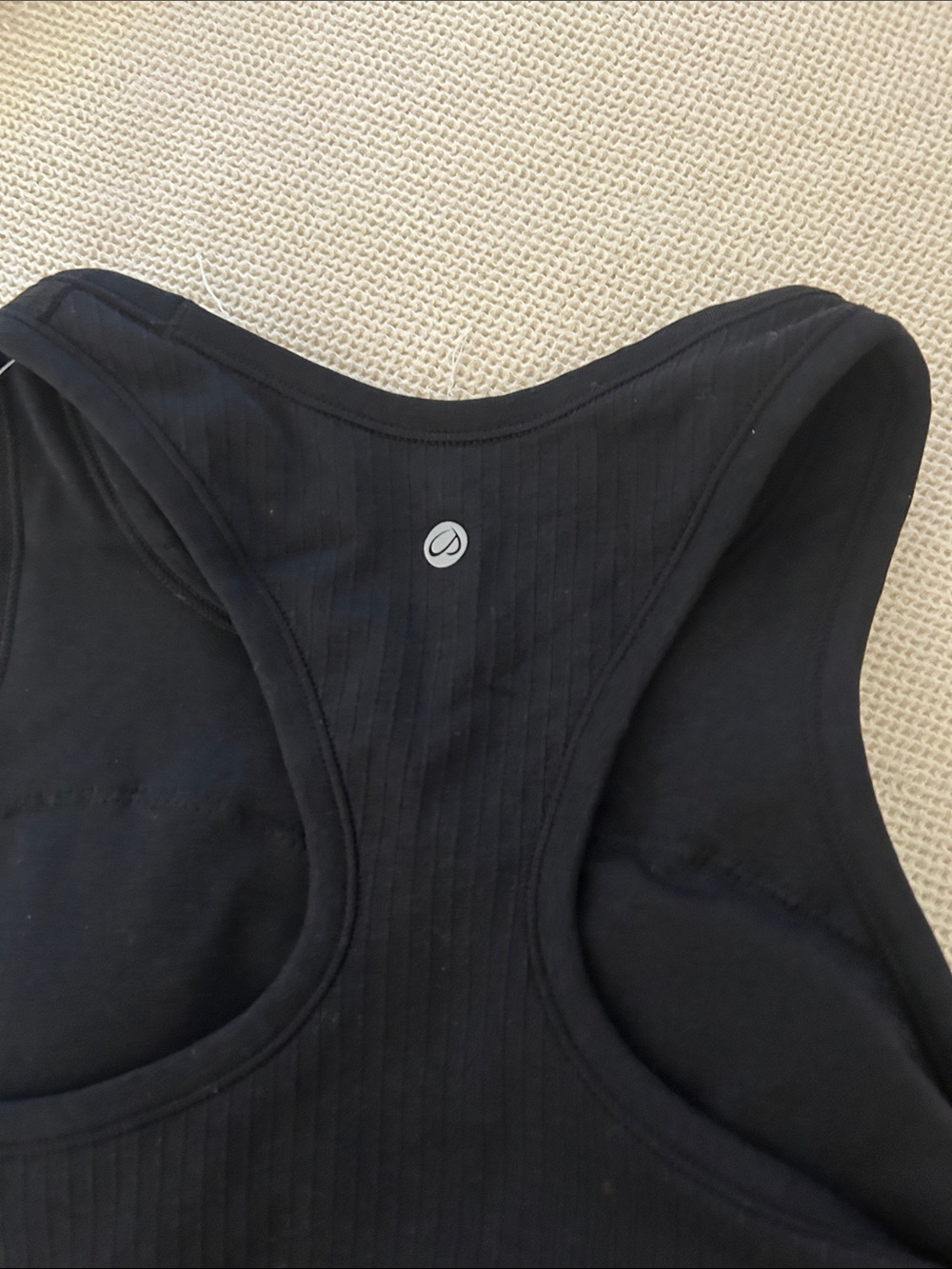 CRZ YOGA Seamless Ribbed High Neck Crop Tank Tops Sports Bra, Black, Small, NWT - Picture 6 of 8